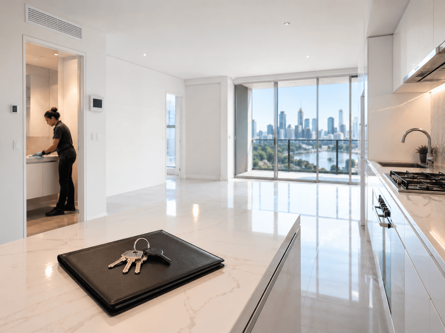 Freshly cleaned rental property prepared for end-of-lease handover